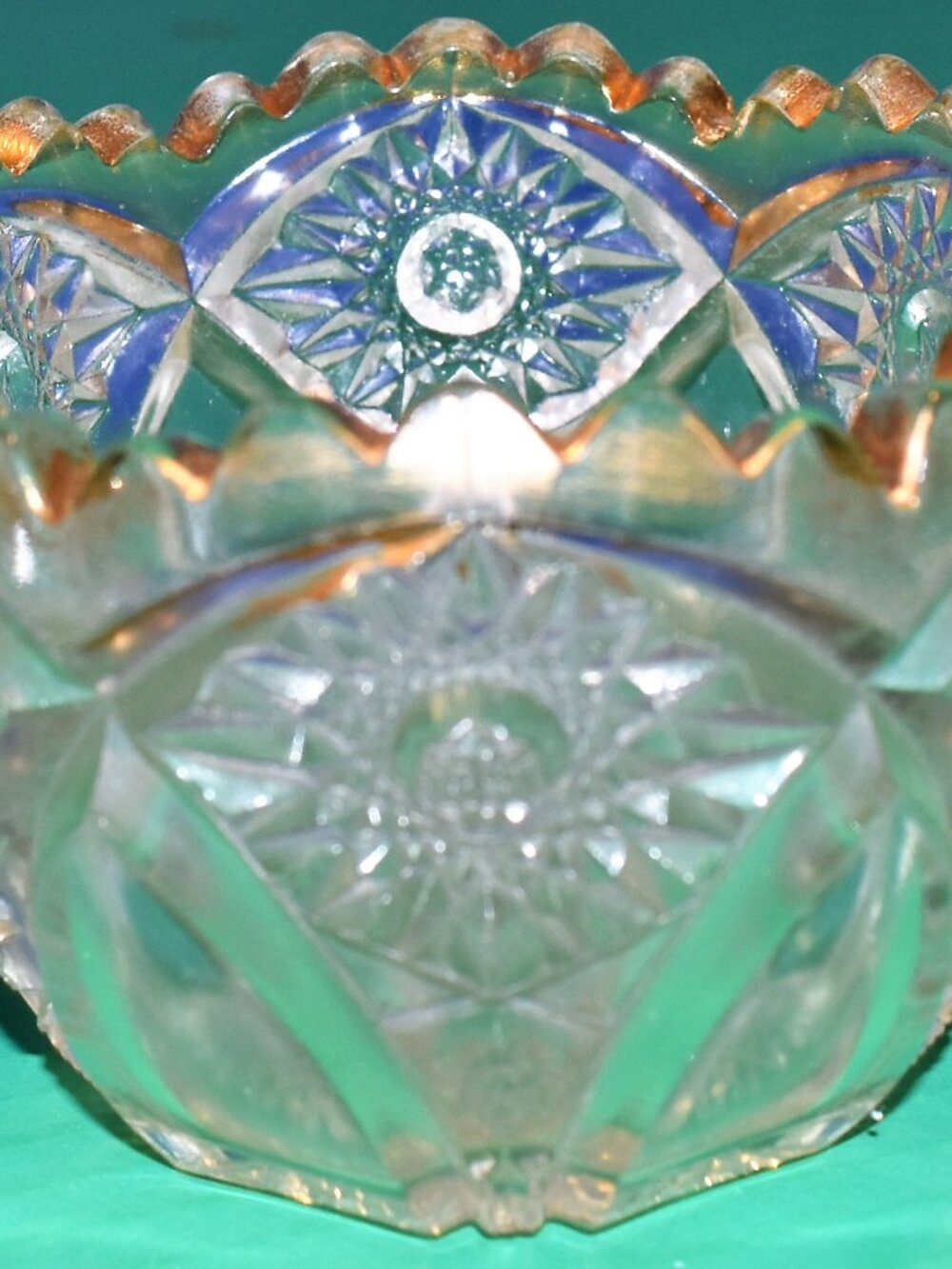 Vintage Glass Sugar Bowl with Handles
